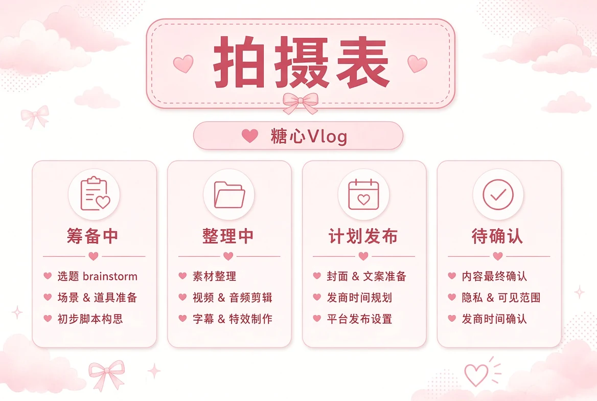 糖心Vlog拍摄表主题画面